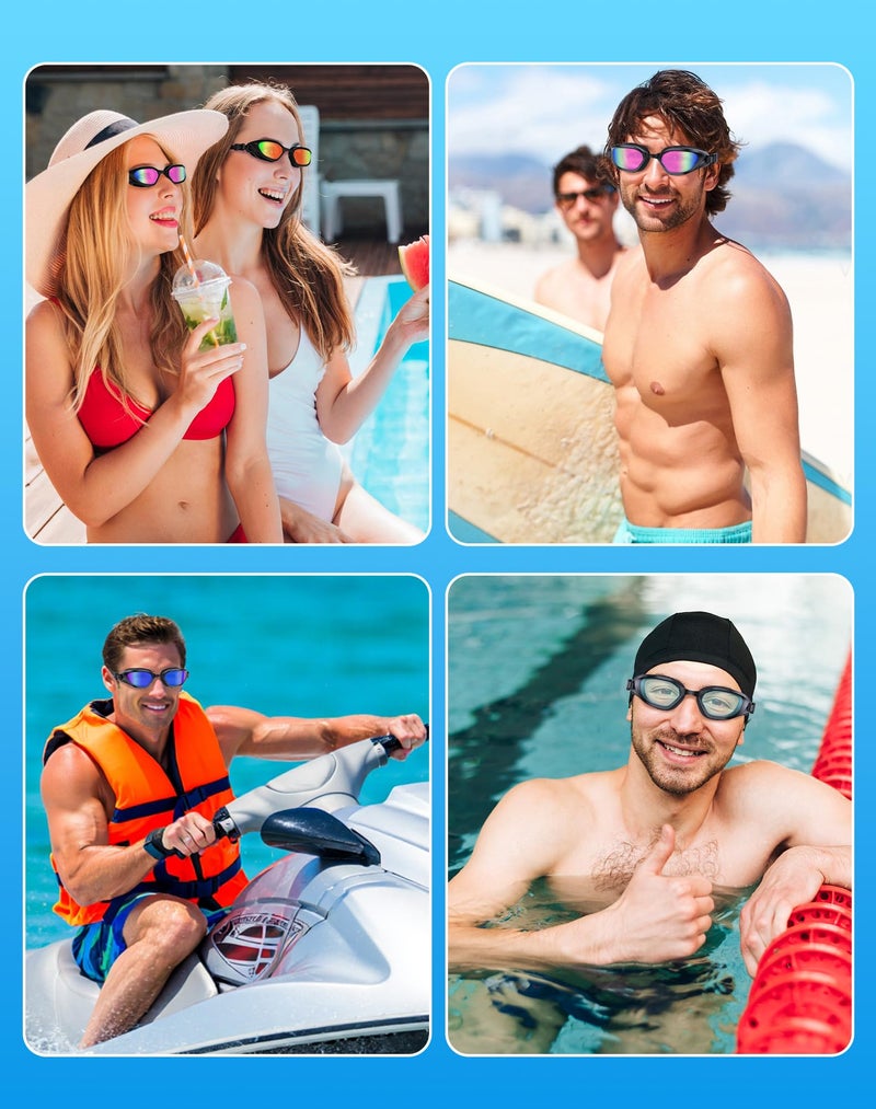Vegemono Swim Goggles, Unisex Adult Swimming Goggles Anti Fog Anti UV No Leakage Wide View for Men Women Youth - Image 4