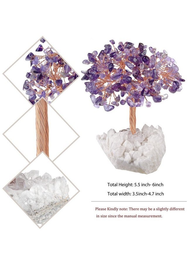 mookaitedecor - mookaitedecor Natural Amethyst Crystal Money Tree with Rock Quartz Cluster Base, Healing Crystal Feng Shui Tree for Table Display Home Decoration - Image 1