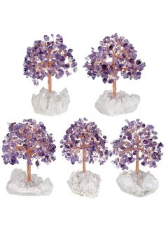 mookaitedecor mookaitedecor Natural Amethyst Crystal Money Tree with Rock Quartz Cluster Base, Healing Crystal Feng Shui Tree for Table Display Home Decoration  - Image 4