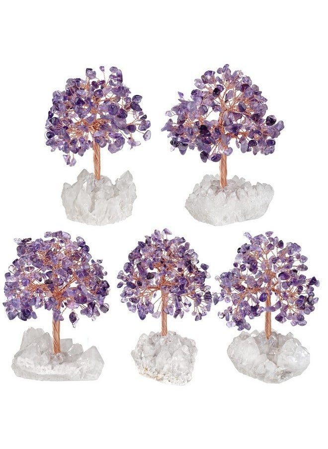 mookaitedecor - mookaitedecor Natural Amethyst Crystal Money Tree with Rock Quartz Cluster Base, Healing Crystal Feng Shui Tree for Table Display Home Decoration - Image 1