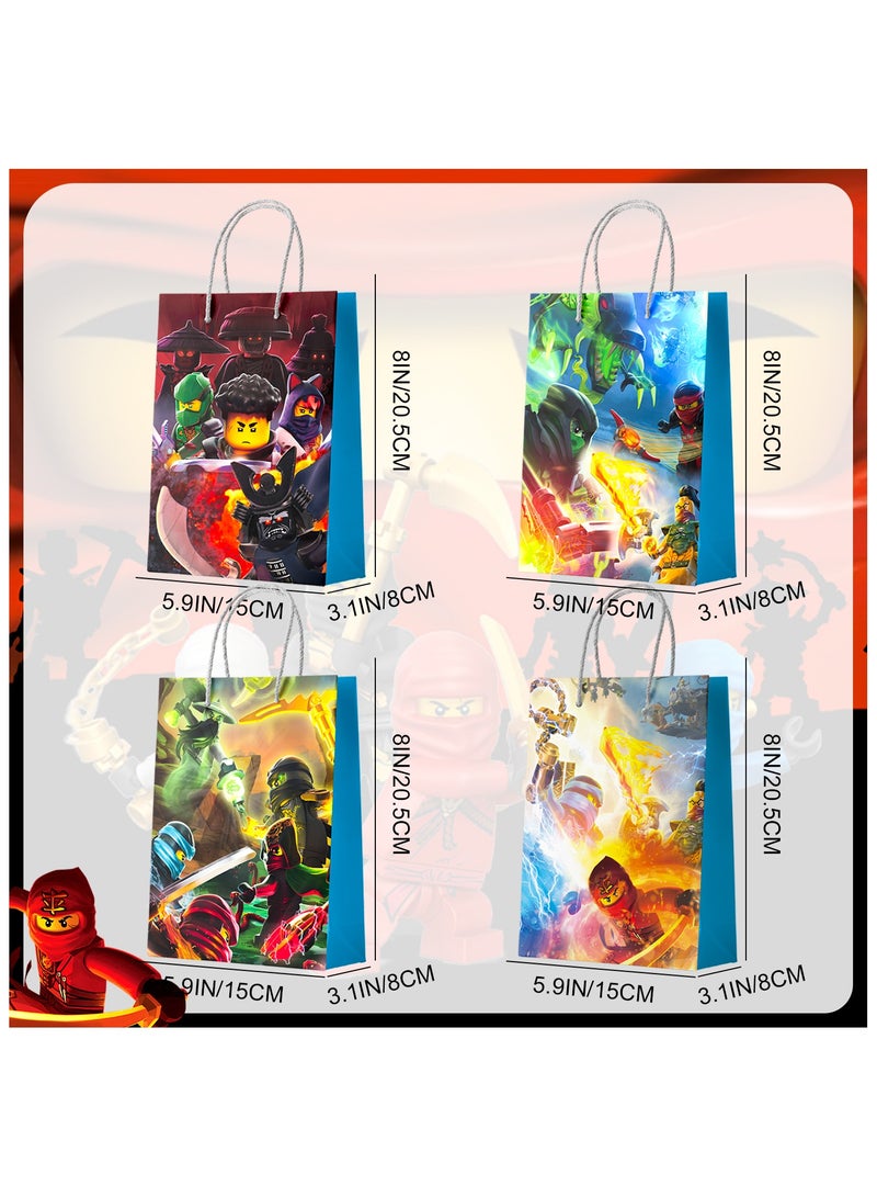FRUITFUL PARTY Ninja Favor Bags - 16 Pcs Ninja Party Bags, Ninja Birthday Favor Bags, Ninja Candy Bags for Boys/Girls Kids Ninja Theme Birthday Party Decoration Supplies - Image 3