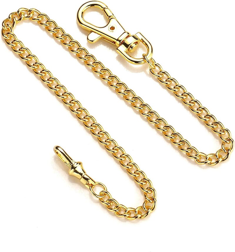 BoShiYa Pocket Watch Chain Gold/Silver Vintage Metal Alloy Albert Vest Lobster Clasps Chain Link - Image 3