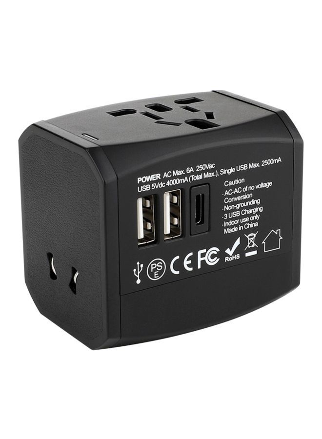 NIBEMINENT Dual Port Travel Adapter Black - Image 1