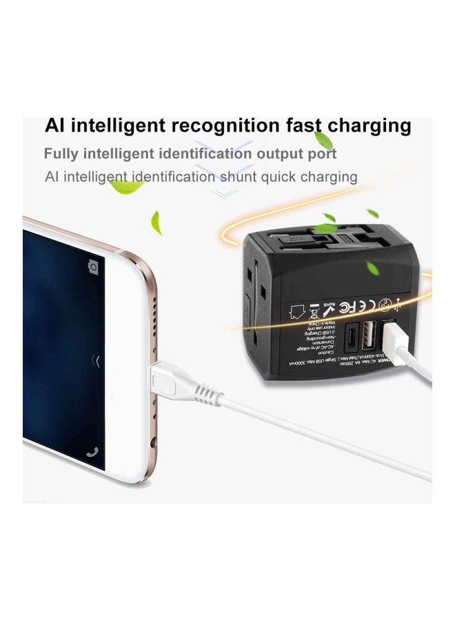 NIBEMINENT Dual Port Travel Adapter Black - Image 5