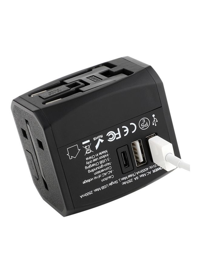 NIBEMINENT Dual Port Travel Adapter Black - Image 2