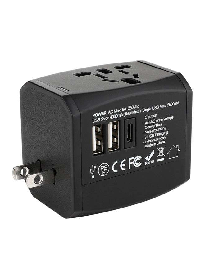 NIBEMINENT Dual Port Travel Adapter Black - Image 3