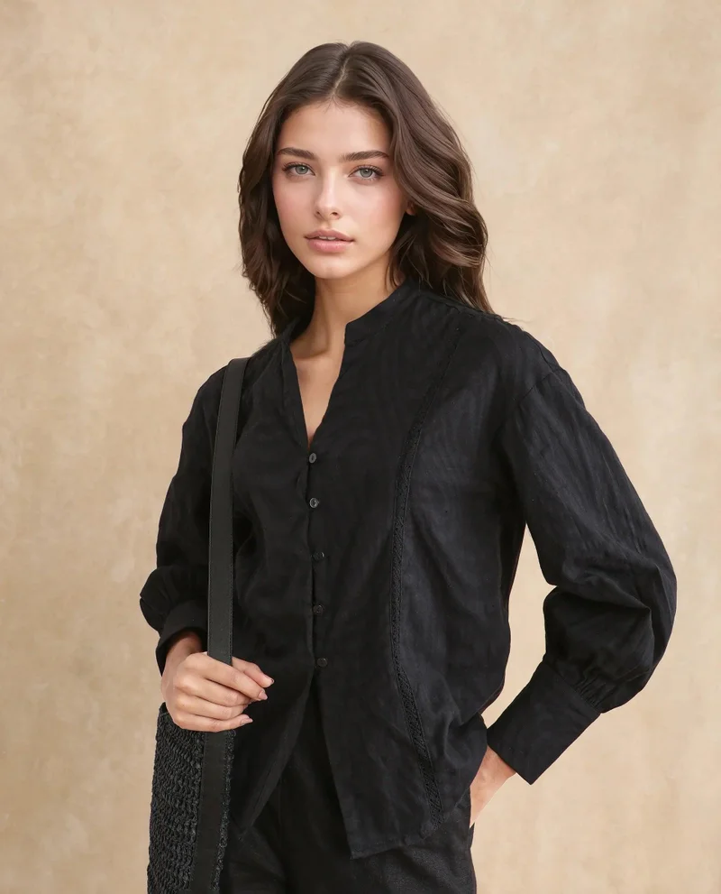Rareism Women's Jacquard Full Sleeve Top