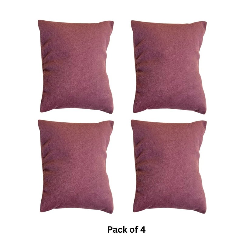 La Trove Velvet Bracelet and Watch Pillow Set, Jewelry Cushion Organizer for Bracelets, Watches, and Accessories - Velvet Storage Holder for Home and Display - Pack Of 4, Dark Pink - Image 3