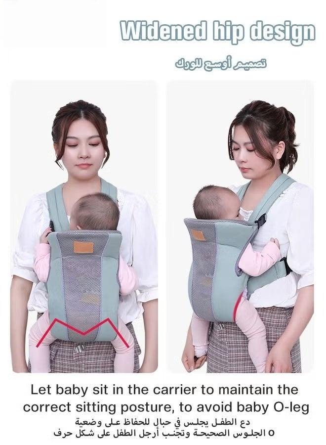 HOOKOR Baby Adjustable Wraps Carrier, Breathable Ergonomic Front Facing/Back Carriers for Newborn Newborn to Toddler 0-15kg, One Size Fits All - Image 4
