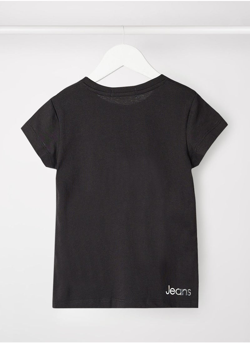Calvin Klein Jeans Girls Metallic Logo T-Shirt  - Image 2