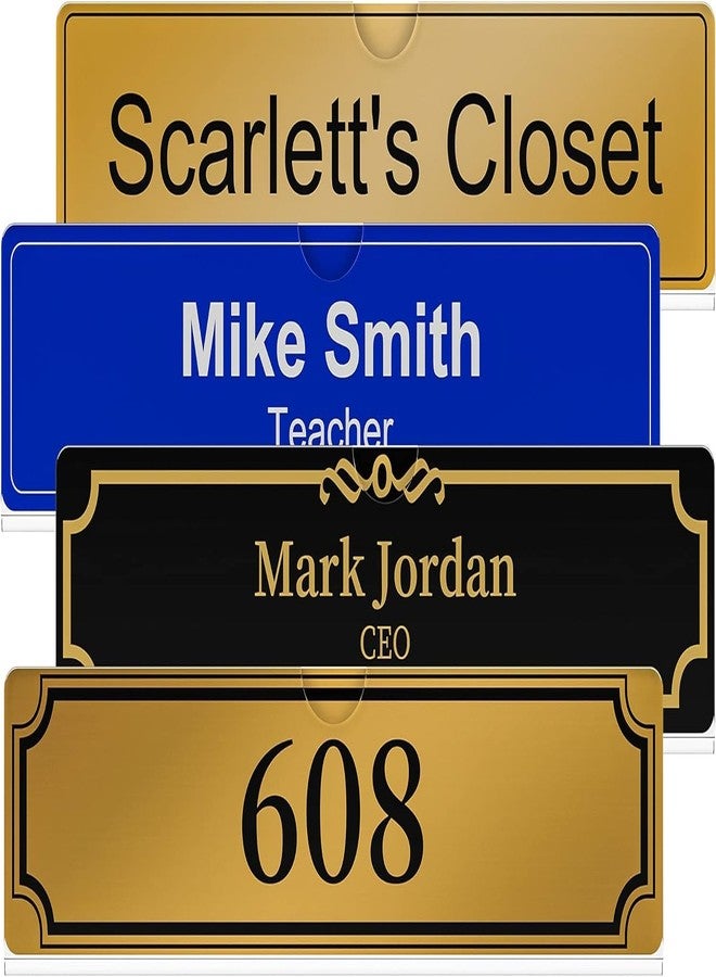 Ayatis Choco Acrylic Wall Name Plate Holder, Office Name Plate with Adhesive Tapes, Door Name Plate Wall Nameplate Clear Sign Holder Frame 10 Pack (2x8 Inch) - Image 5