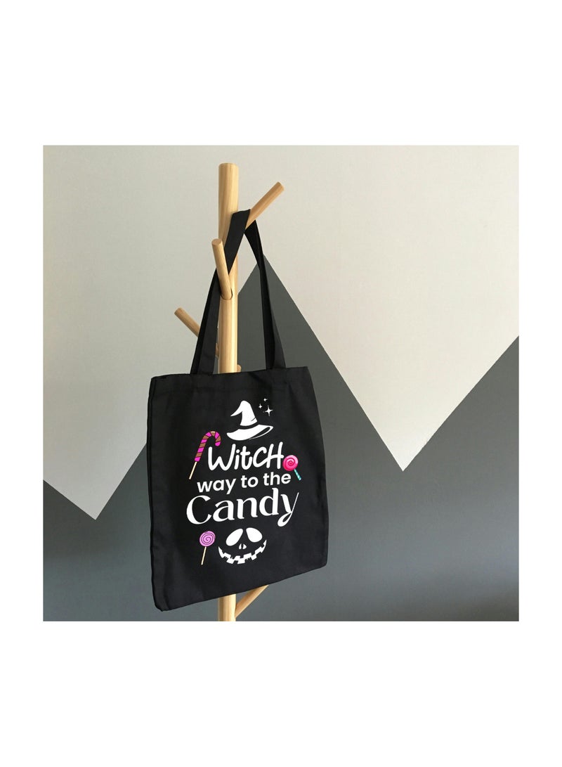 PRINTSHOP4ME Eco-Friendly Tote Bags-Reusable Fabric Candy Bags With Handles Black Party Favor Bags With Designs- Perfect For Groceries,And Everyday Use - Image 4