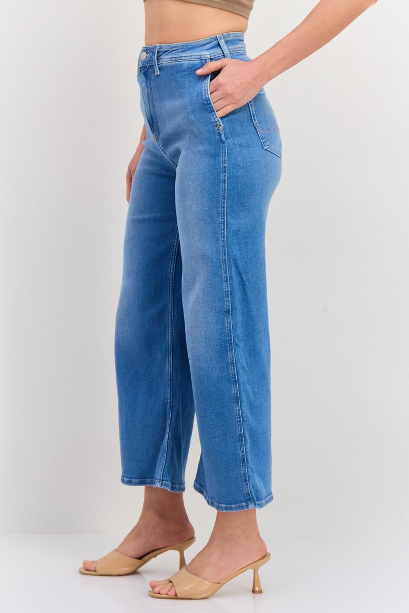 Pepe Jeans جينز نسائي بقصة عادية وارتفاع عالٍ، أزرق - Image 3