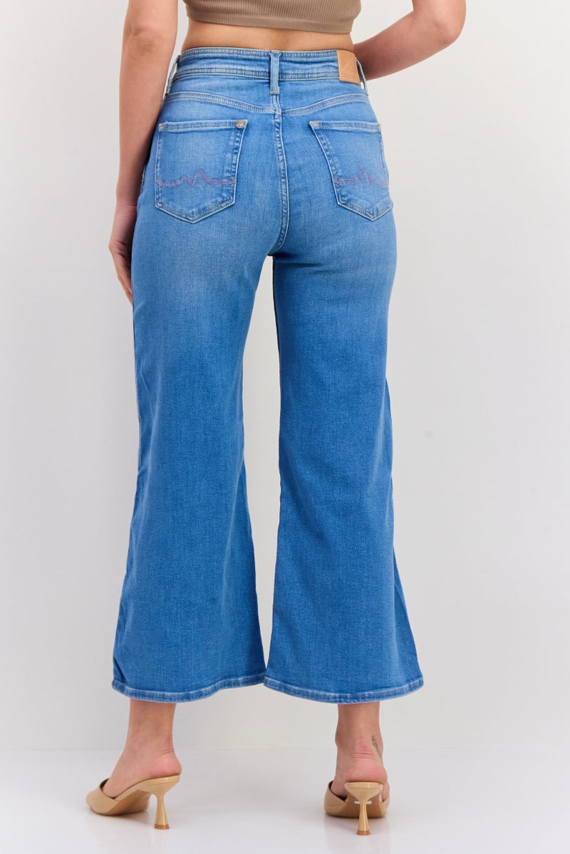 Pepe Jeans جينز نسائي بقصة عادية وارتفاع عالٍ، أزرق - Image 2