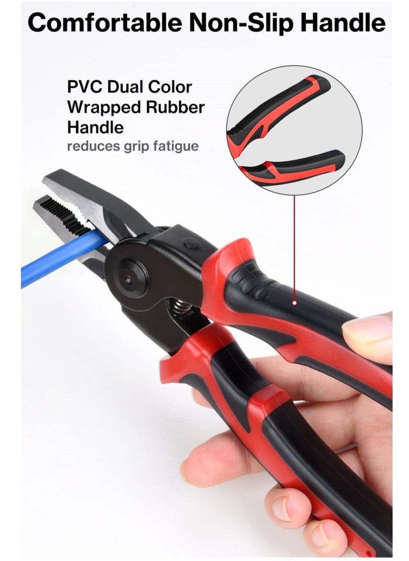 SYOSI 5 In 1 Combination Interchangeable Pliers Kit,8" Wire Stripper, Wire Crimper/Wire Crimping Tool, Electrician Pliers/Linesman Pliers, Cable Cutting, Wire Cutter, Tin Cutting Scissors  - Image 5