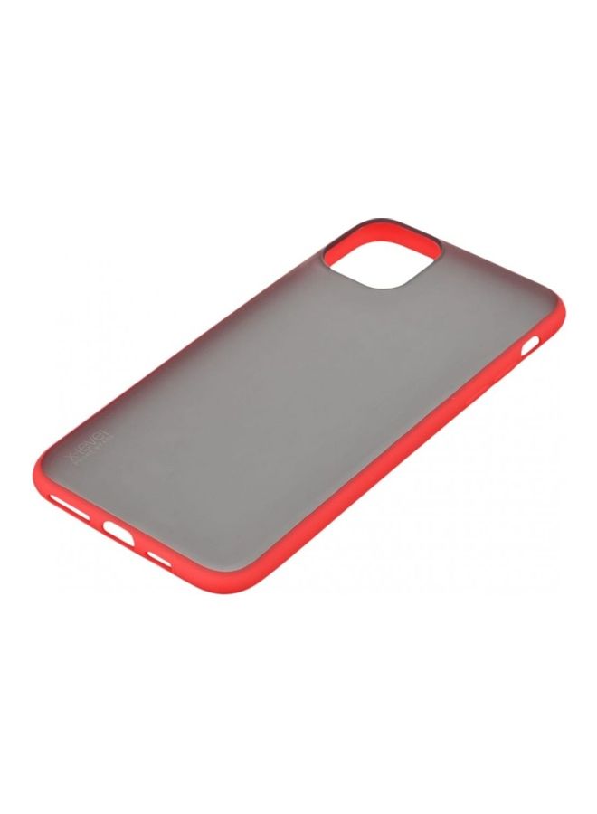 NIBEMINENT Beetle Series Anti Sweat, Finger Print Transparent Hard Back Cover With ColoRed Edges For iPhone 11 Pro Max Clear/Red - Image 2