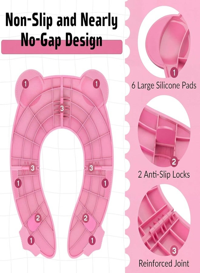 XML Toilet Seat for Kids 1 to 5 years Child Non Slip Baby Potty Training for Boys and Girls Western Toilets Gloss Finish, Smooth and comfortable Seating Bathroom Accessories (PINK-FOLDING-TOILET-SHEET) - Image 5