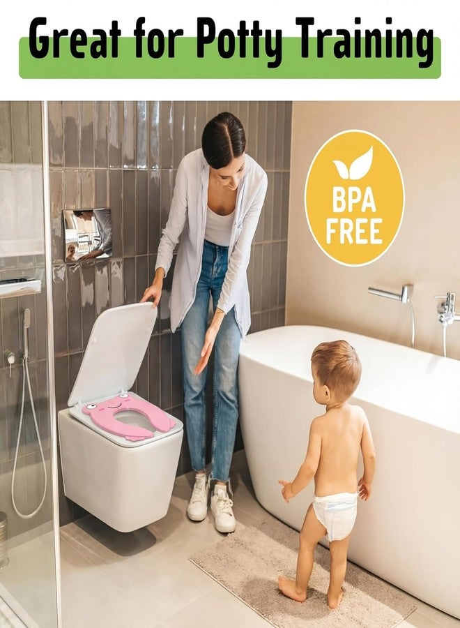XML Toilet Seat for Kids 1 to 5 years Child Non Slip Baby Potty Training for Boys and Girls Western Toilets Gloss Finish, Smooth and comfortable Seating Bathroom Accessories (PINK-FOLDING-TOILET-SHEET) - Image 4