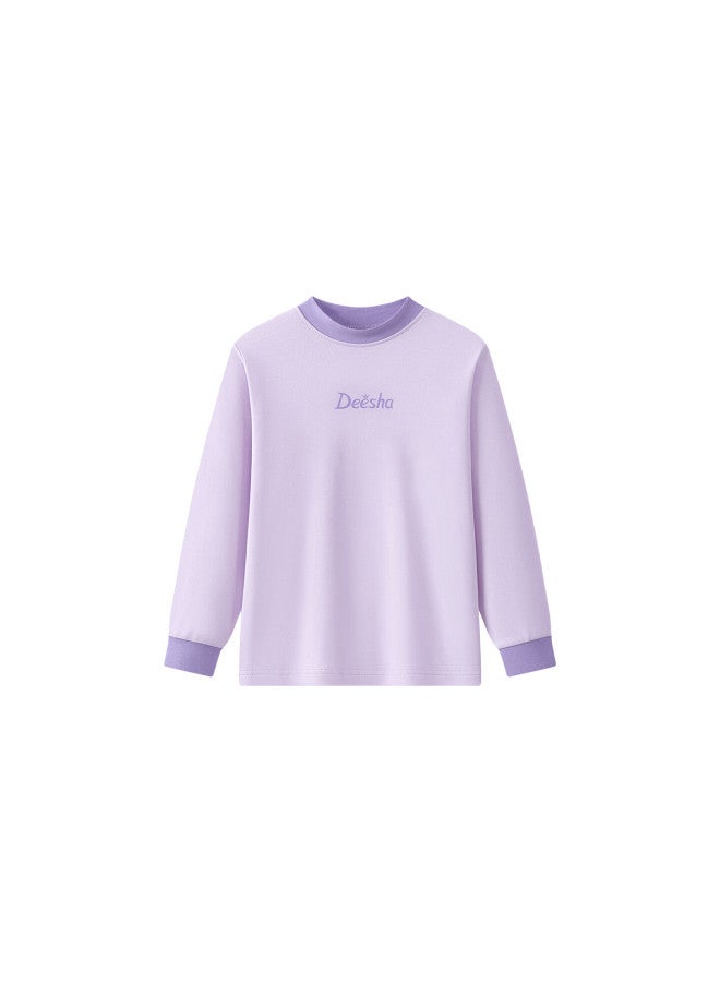 Deesha [7a Antibacterial 40s Compact Spun] Girls' Pure Cotton Thermal Top Autumn Base Shirt For Older Children