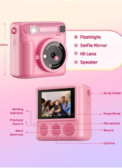 ERTYU ERTYU Instant Print Camera for Kids,Instant Camera for Girls Boys,Kids Camera Toys for Toddler 1080P HD Selfie Digital Camera with Print Paper & 32G Card,Birthday Gifts for Girls Age 3-12 Years Old  - Image 2