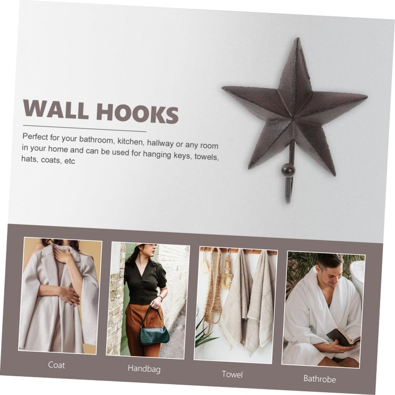 Vintage Iron Wall Mount Hooks Multi Functional Coat Hanging Decorative - Image 5