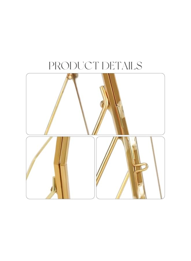 The Bros Glass Pressed Flower Frame Handmade, Metal Floating Picture Frame, Double Glass Frames for Pressed Flowers Tabletop Display Unique Brass Frames, Octagon, Gold, 4x6 inches - Image 5