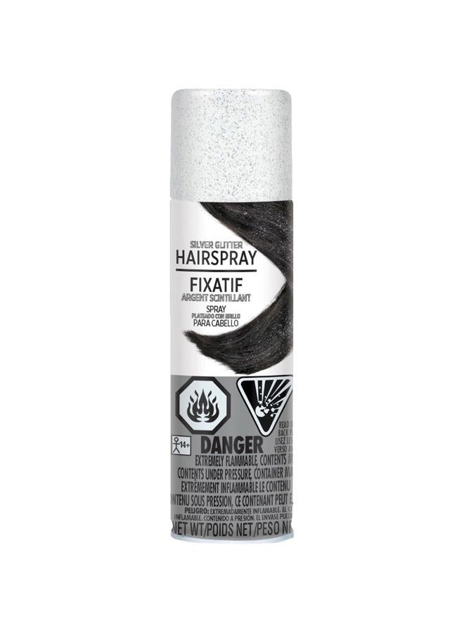 Amscan Glitter Hair Spray 3 Ounces-Silver, (Pack of 6)