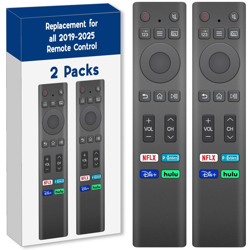 YesBes 2 Pack for Samsung Smart TV Remote, Universal Control Replacement for Samsung 2019-2025 QLED Crystal UHD Smart TVs (NO Voice Function) - Image 1