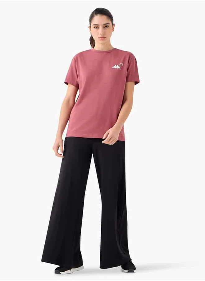 كابا Kappa Graphic Print T-shirt with Crew Neck and Short Sleeves