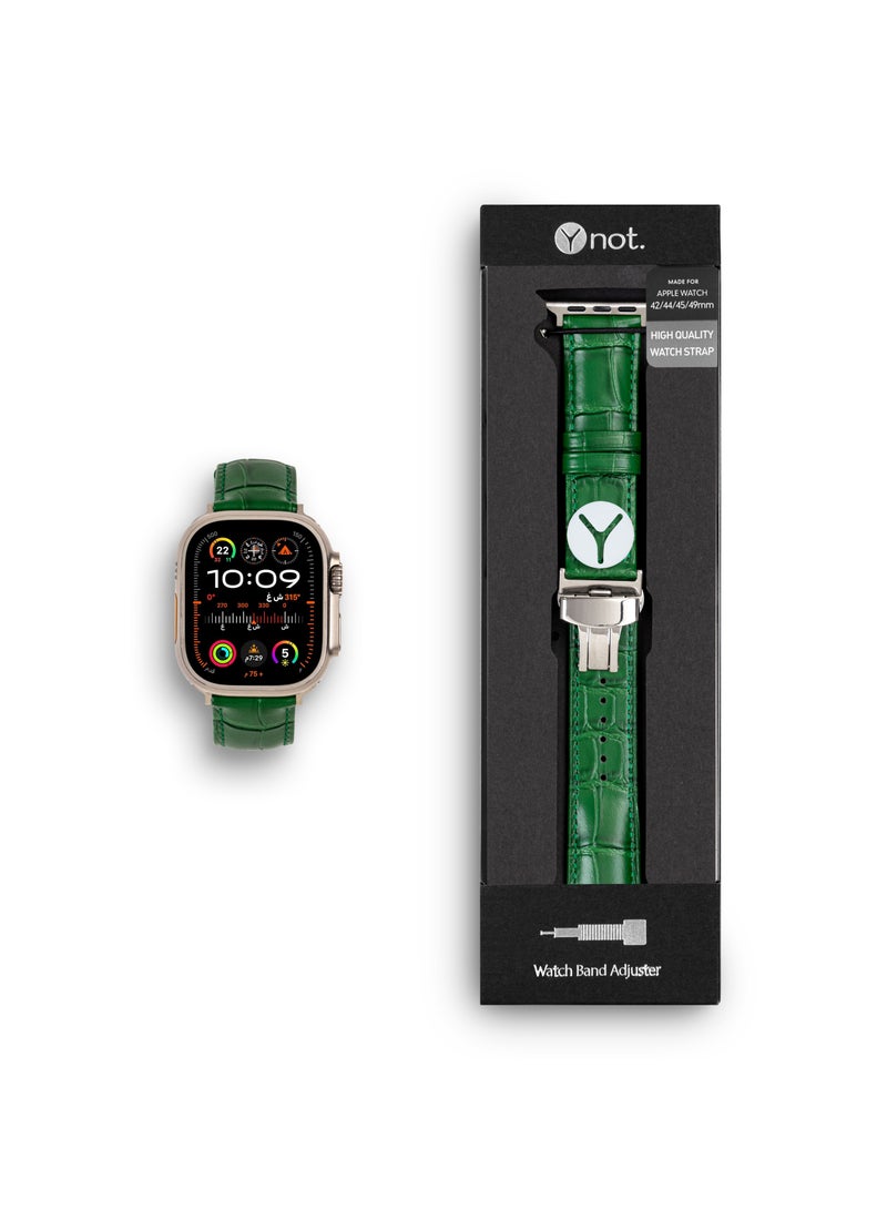 YNOT Apple Watch Band 44mm, 42mm, 45mm, and 49mm Stainless Steel - Green - Image 3