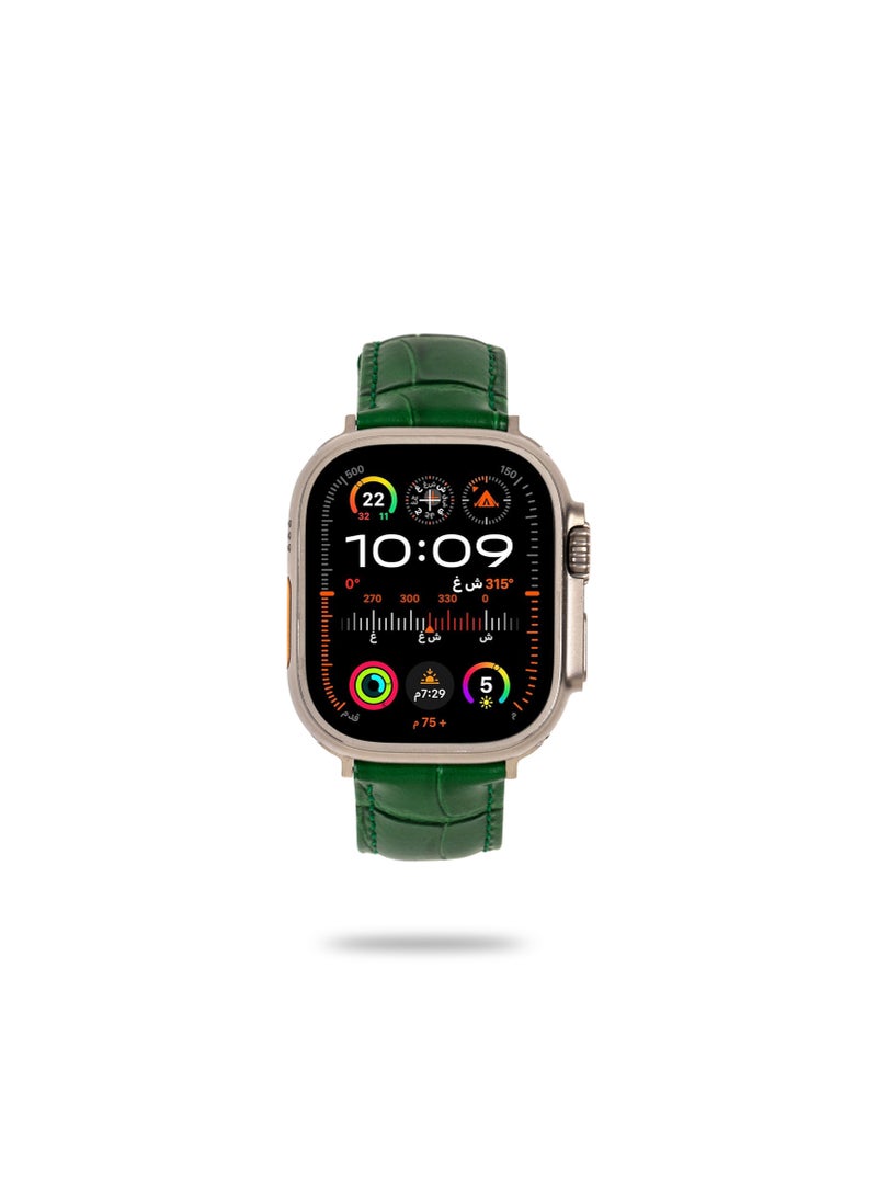 YNOT Apple Watch Band 44mm, 42mm, 45mm, and 49mm Stainless Steel - Green - Image 4