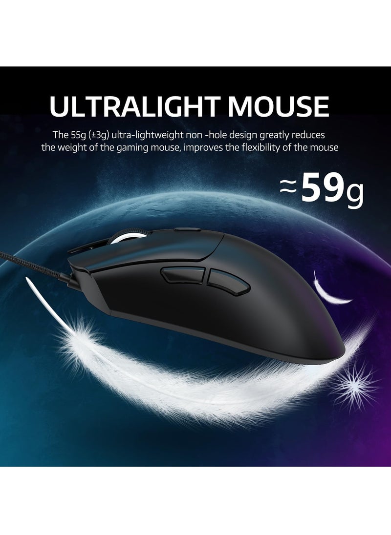 Attack Shark - R1 Wireless Gaming Mouse, PAW3311 Optical Sensor 18K DPI, 59g Ultralight 2.4Ghz/BT/Wired Computer Mice for Win/Mac - Image 1