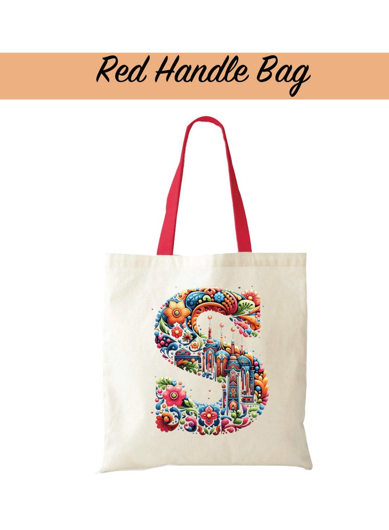 PRINTSHOP4ME Pack of 3 Initial Monogram Gift Set - Black Coffee Mug, Cosmetic Bag and Cotton Tote bag Set - Gift Set for Her - Perfect for Ramadan, School, Travel and Birthday Gift - Image 3