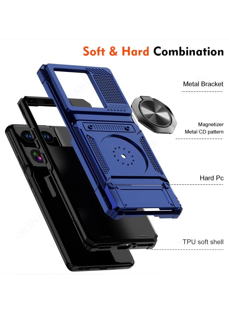 General Motorola Moto Edge 50 Ultra Wallet Case with Rotating Holder Kickstand & Hidden Card Holder, Non-Slip Rugged Case for Moto Edge 50 Ultra  - Image 5