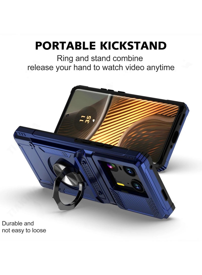 General Motorola Moto Edge 50 Ultra Wallet Case with Rotating Holder Kickstand & Hidden Card Holder, Non-Slip Rugged Case for Moto Edge 50 Ultra  - Image 4
