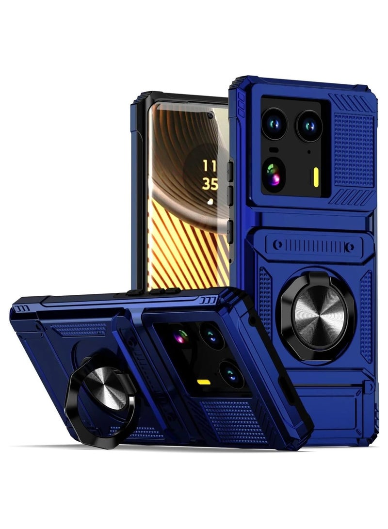 General Motorola Moto Edge 50 Ultra Wallet Case with Rotating Holder Kickstand & Hidden Card Holder, Non-Slip Rugged Case for Moto Edge 50 Ultra  - Image 1