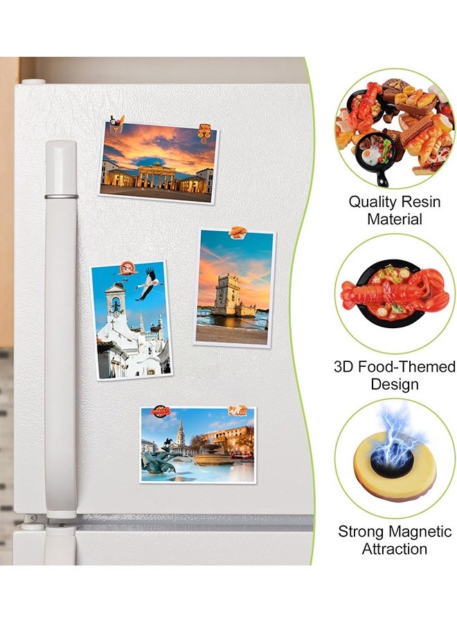 مجموعة مغناطيس ثلاجة مكونة من 12 قطعة، مغناطيس ثلاجة صغير على شكل طعام، مغناطيس خبز مزخرف من الراتينج اللطيف، مناسب للمنزل والمطبخ والمكتب والمدرسة وديكور السبورة البيضاء - Image 2