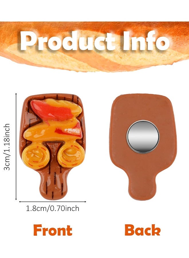مجموعة مغناطيس ثلاجة مكونة من 12 قطعة، مغناطيس ثلاجة صغير على شكل طعام، مغناطيس خبز مزخرف من الراتينج اللطيف، مناسب للمنزل والمطبخ والمكتب والمدرسة وديكور السبورة البيضاء - Image 3
