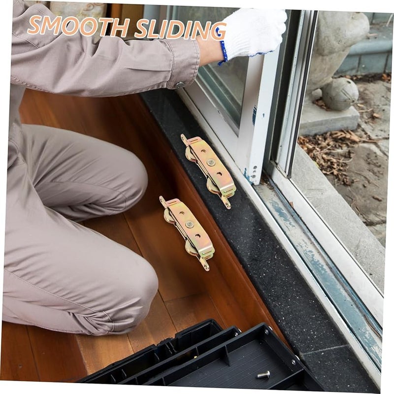 Aluminum Alloy Sliding Door Roller 2Pcs Double Bearing Smooth Quiet Pulley Wheel Replacement - Image 5