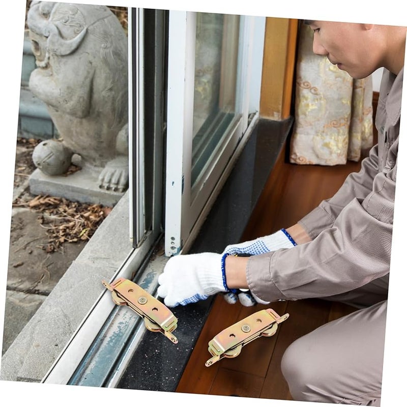 Aluminum Alloy Sliding Door Roller 2Pcs Double Bearing Smooth Quiet Pulley Wheel Replacement - Image 3