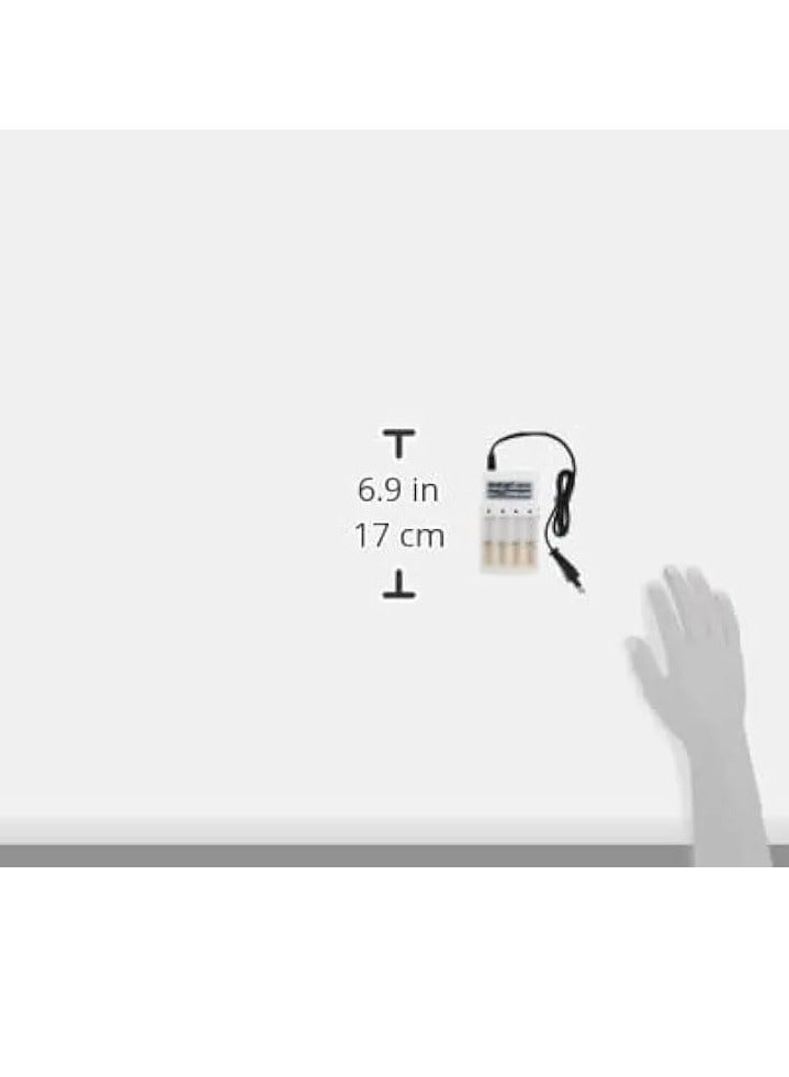 جا باو شاحن بطارية بأربع فتحات مع بطاريات باللون الأبيض - Image 4