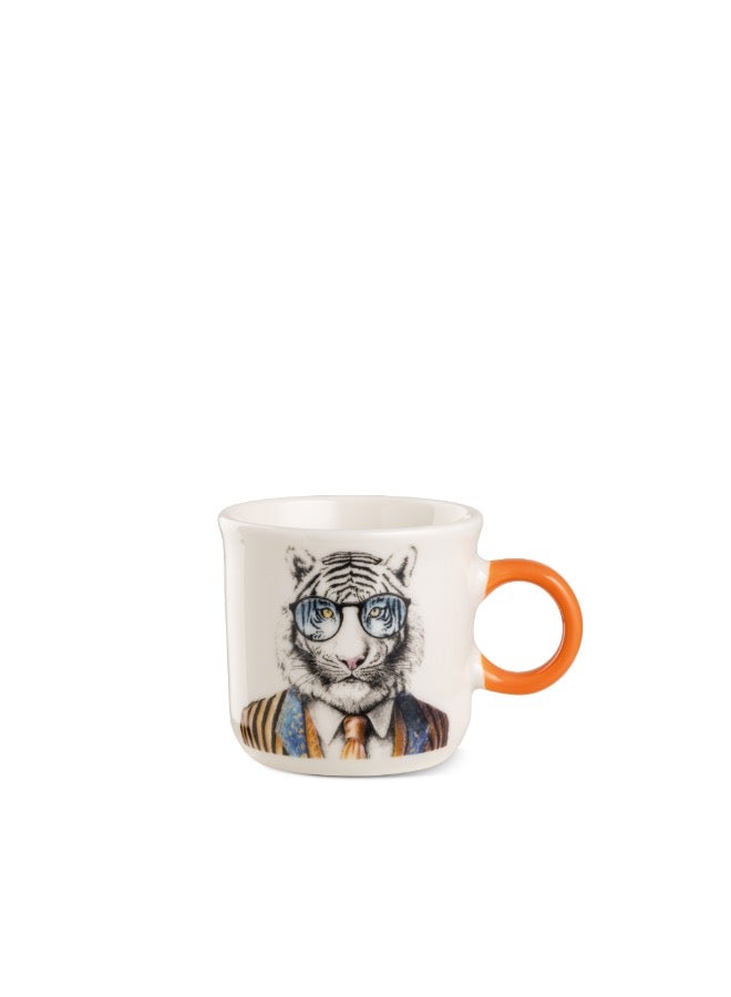 Human Essence Mini Tiger Print Mug – 80ml, New Bone China, Dishwasher & Microwave Safe