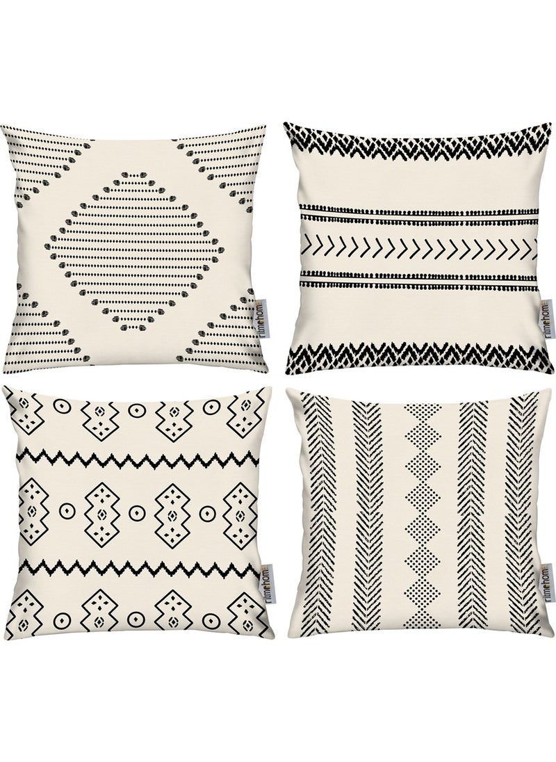 Ritmo Home Ethnic Scandinavian 4-Piece Throw Pillow Case 