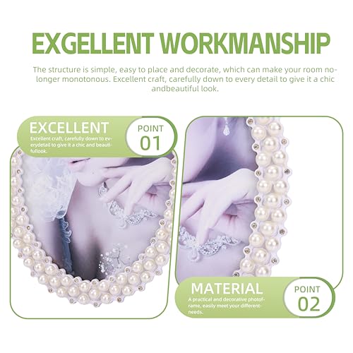 HOME ELEMENTS Oval Pearl Photo Frame, Decorative Tabletop Picture Frame with Rhinestones, Perfect for Home decor, Table Decor, Birthday, Anniversary, Special Occasions, Best for Gift - 13x18 cm - Image 5