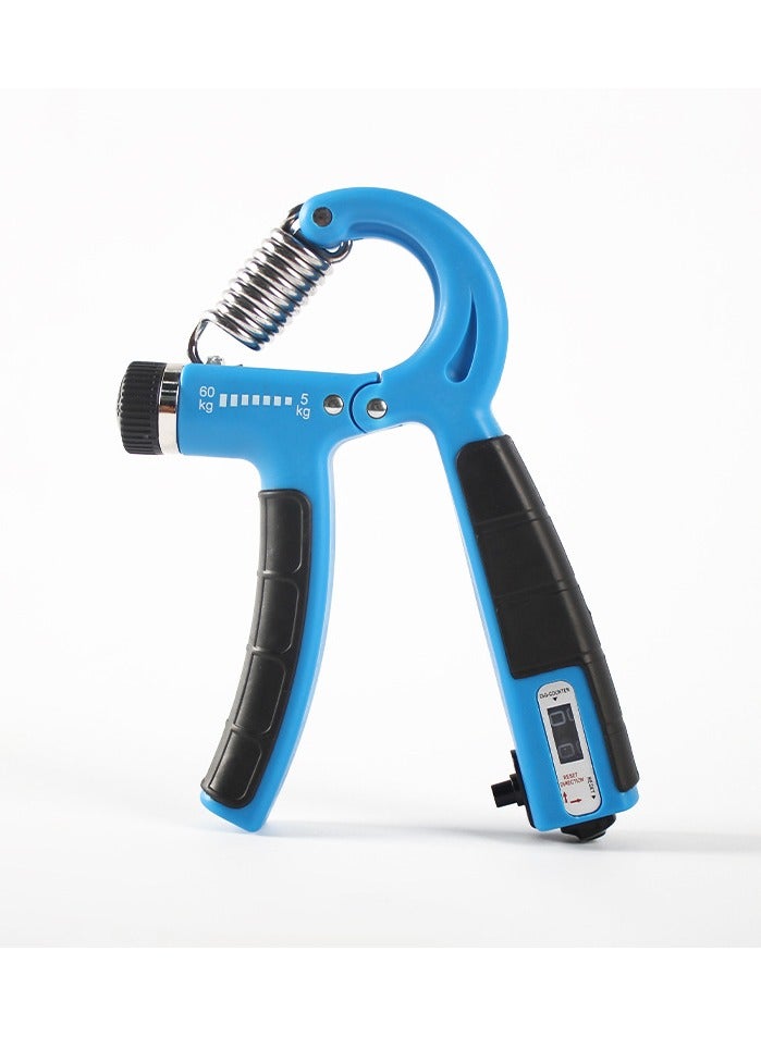 Generic 5-60Kg Adjustable Hand Grip Strengthener Exerciser With Counter, Black/Blue  - Image 2