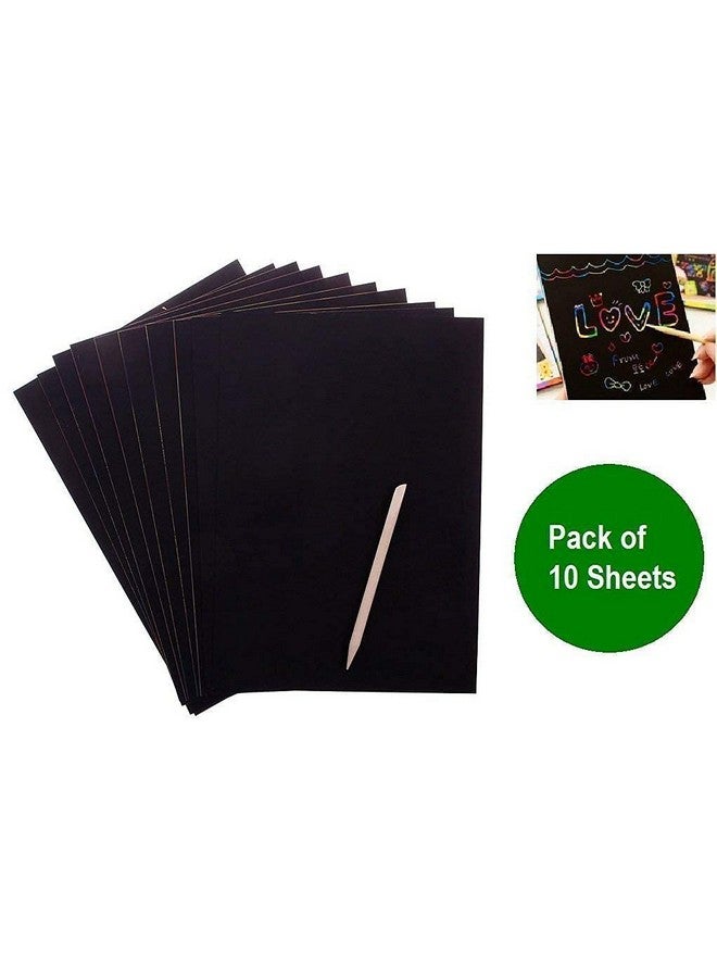 كبير آرت ورق رسم ملون من كابير آرت، ١٠ ورقات وأداة خدش واحدة، مقاس A4 - Image 2