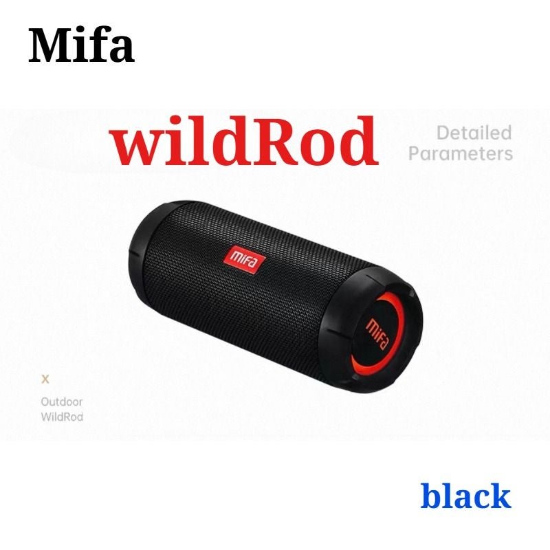 Mifa WildRod Cycling Portable Bluetooth Speaker for Bike Mountain Bike Motorcycle Road Bike Outdoor Audio, Black - Image 1