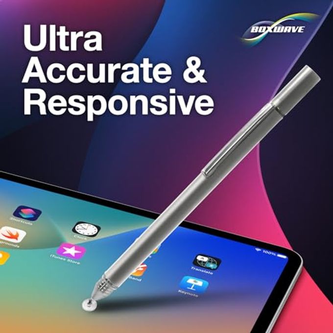 BoxWave Stylus Pen Compatible With Hp Envy X360 Convertible 2-In-1 Laptop (15.6 In) Finetouch Capacitive Stylus, Super Precise Stylus Pen Metallic Silver - Image 3