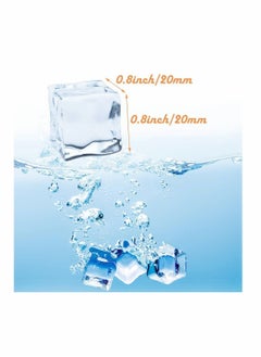 Y&D 50 Pcs 20MM Reusable Plastic Ice Cubes Clear Acrylic Fake Artificial Square Crystal for Photography Props Home Decoration Wedding Centerpiece Vase Fillers  - Image 2