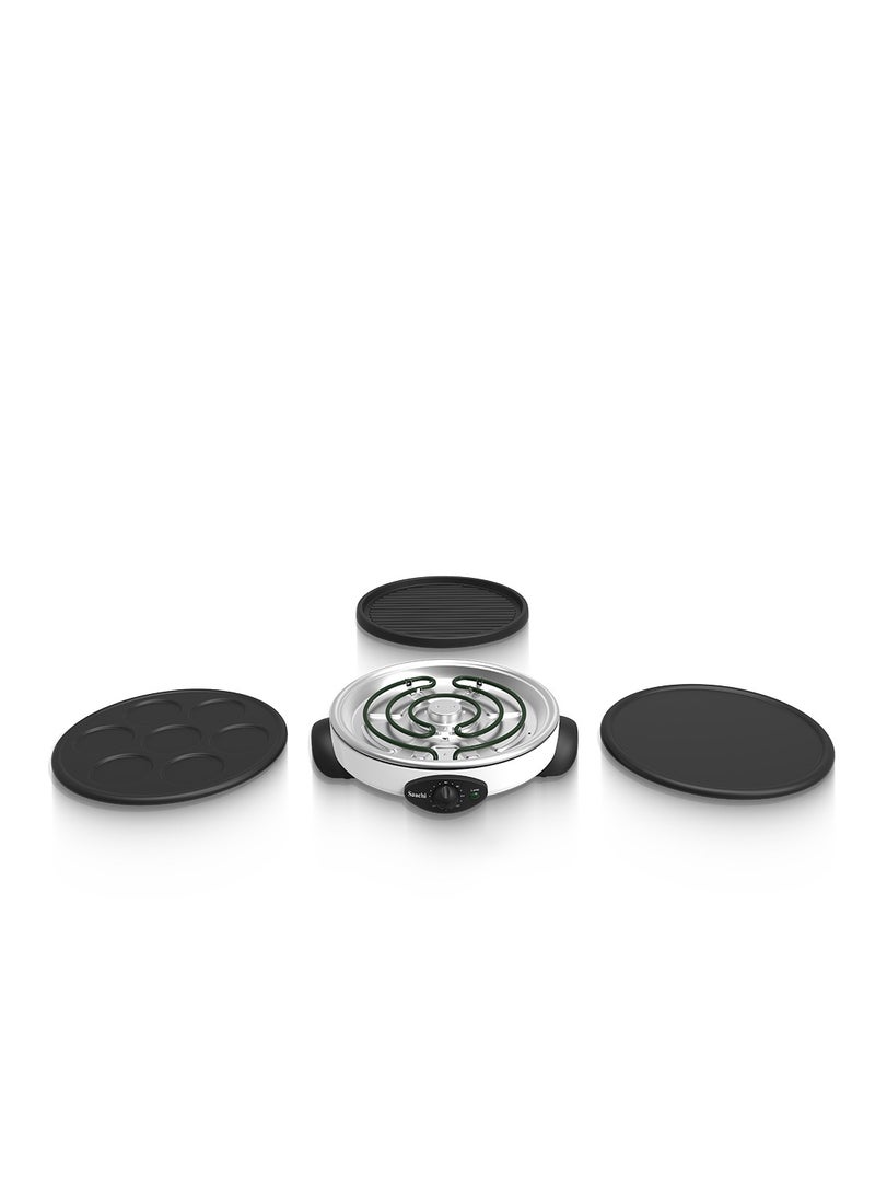 Saachi 3 In 1 Crepe / Grill / Pancake Maker 1500 W NL-3M-1864-WH White/Black - Image 2